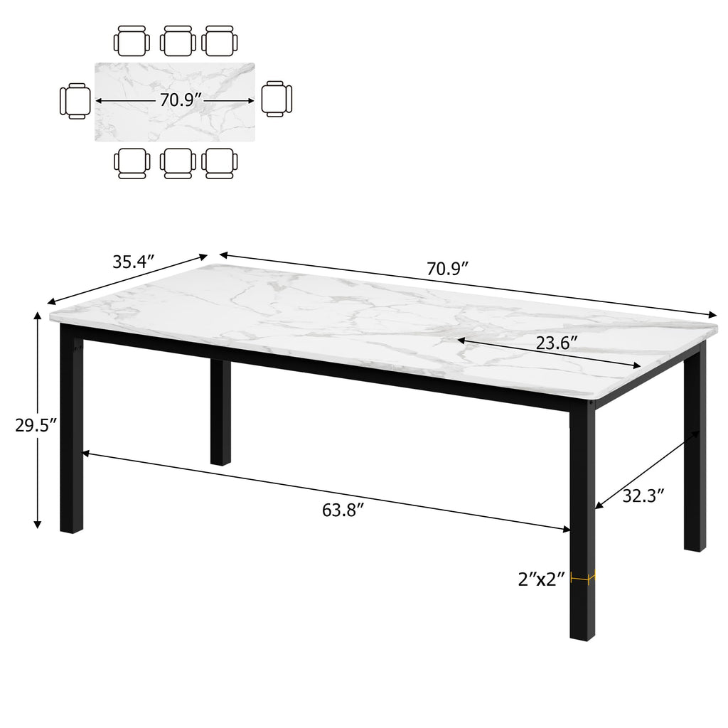 Industrial Dining Table for 6 People