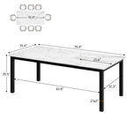 Industrial Dining Table for 6 People