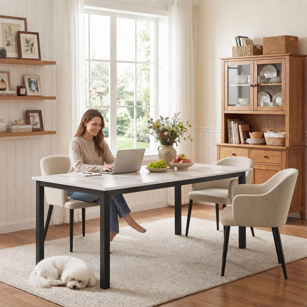 Industrial Dining Table for 6 People
