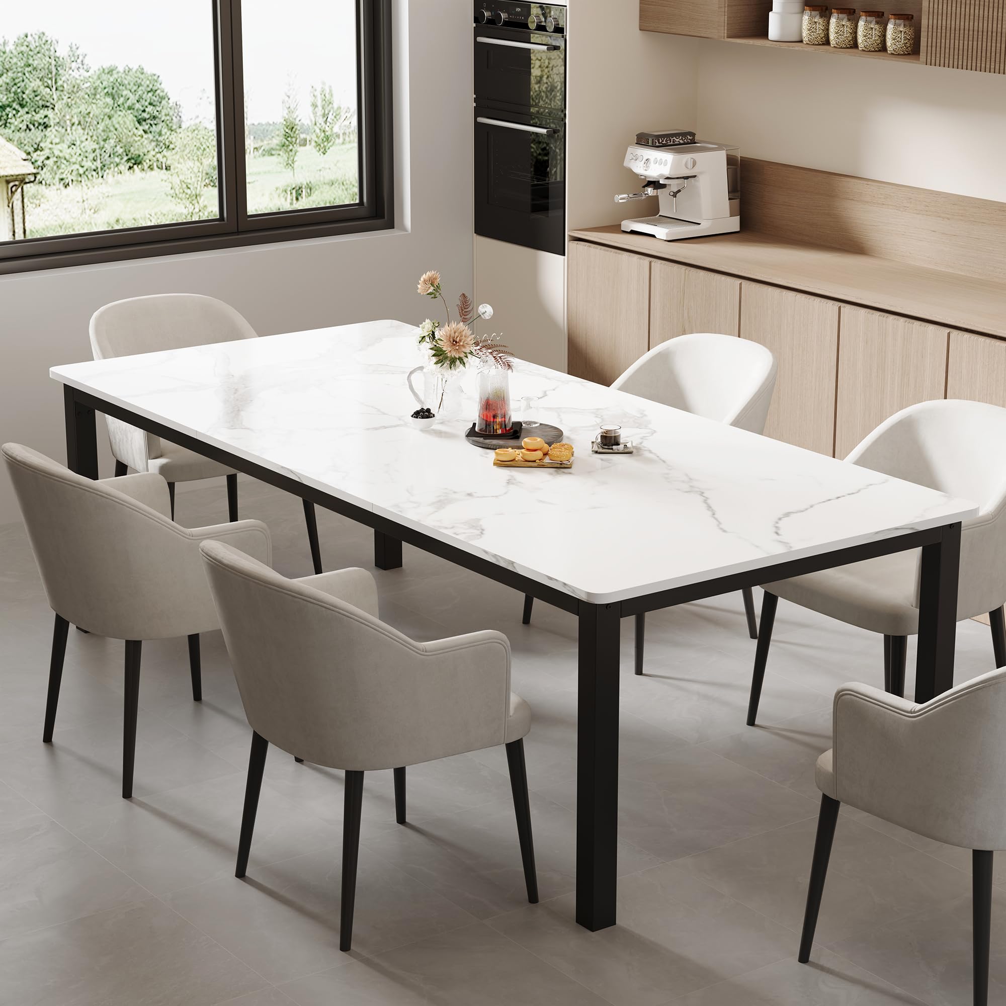 Industrial Dining Table for 6 People