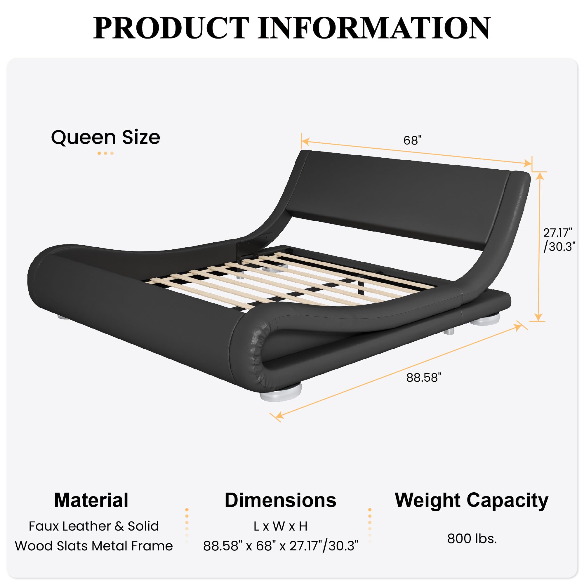 Queen Size Sleigh Bed Frame