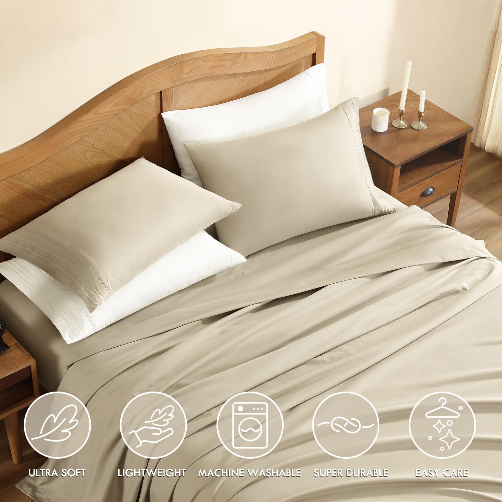 4-Piece Fitted Queen Sheets