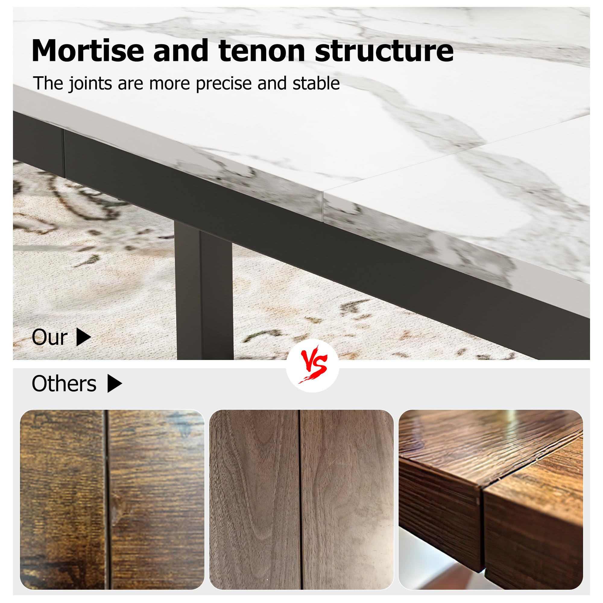 Industrial Dining Table for 6 People