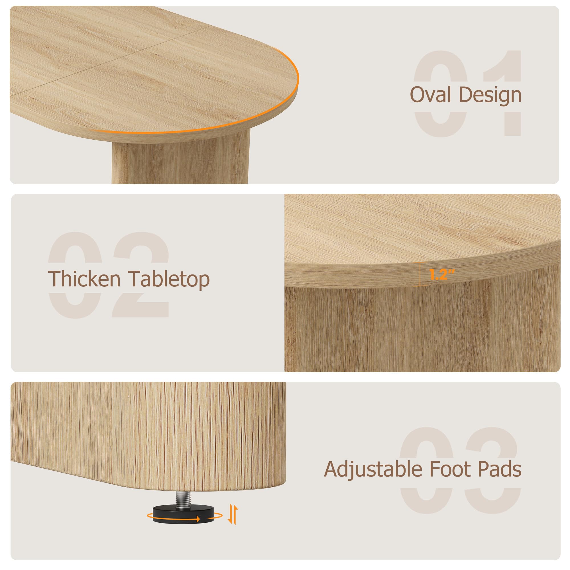 Long Oval Dining Table