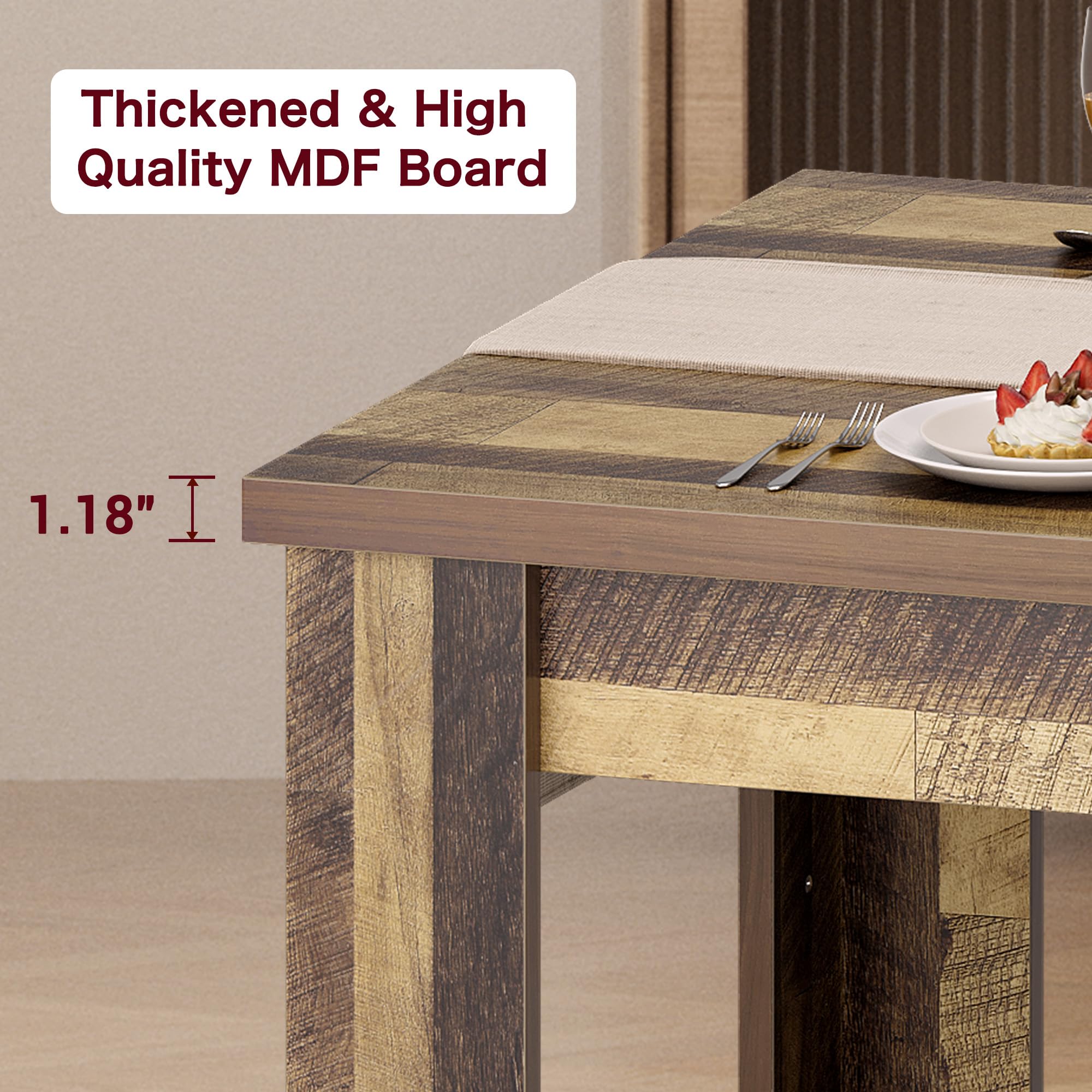 Farmhouse Dining Table for 4-6