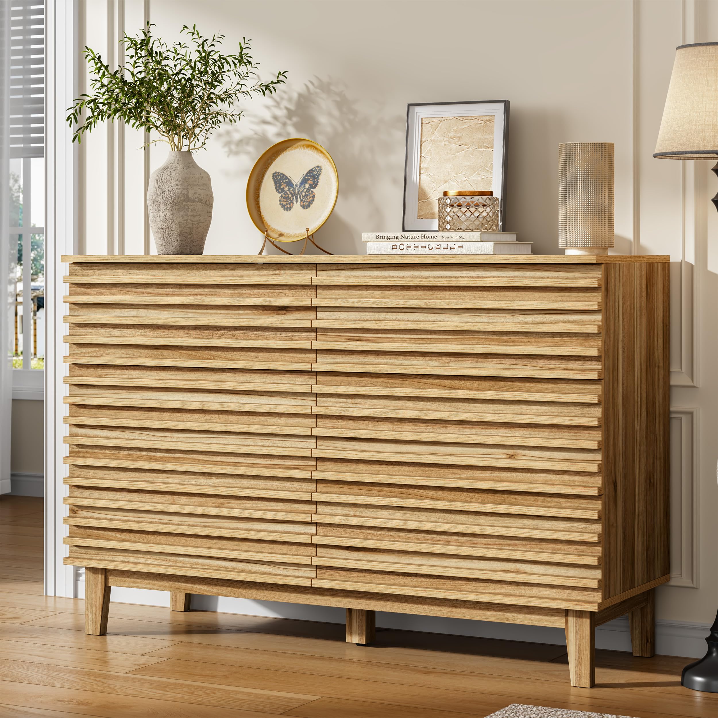 Wood 6 Drawer Dresser
